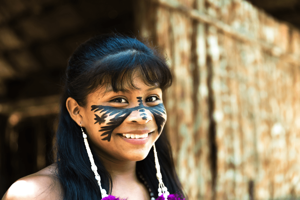 Amazonian Tribe woman smiling