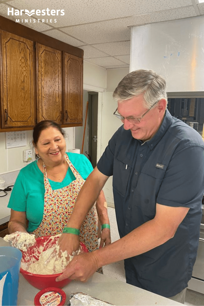 Making Fry Break at the Indian Falls Creek Conference 2022. Harvesters Ministries