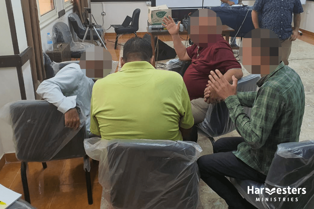 Praying together. Middle East North Africa. Harvesters Ministries